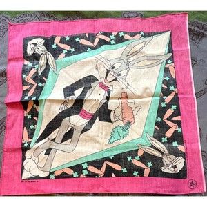 Vintage Bugs Bunny Bandana Head Scarf by Warner Brothers- 1988.